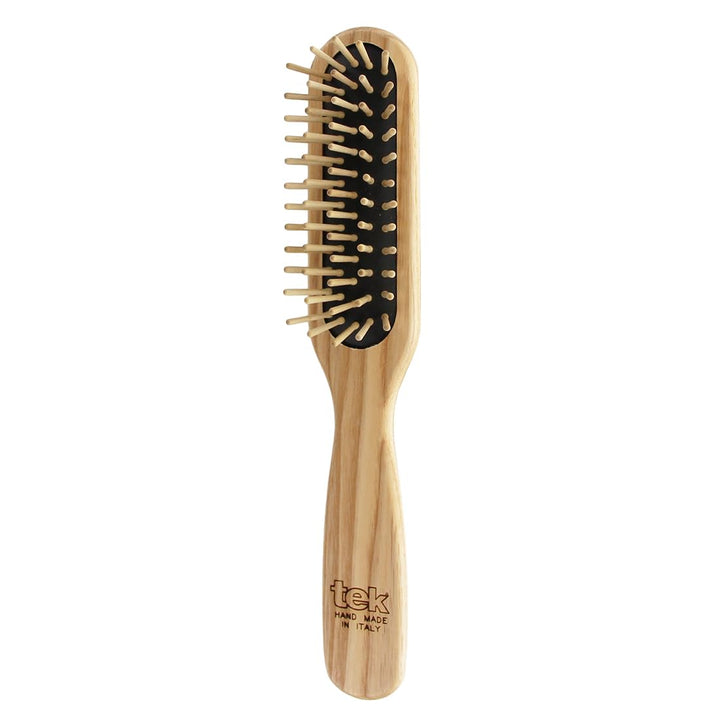 Rectangular brush in ash wood with regular pins