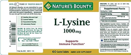 Nature's Bounty L-Lysine 1000 Mg Tablets 60 Ea (Pack of 4)