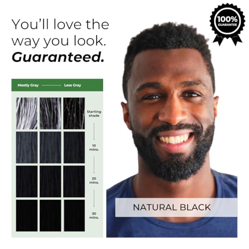 Simpler Men's Hair Color Kit - Full Gray Coverage - Natural Black & Beard Dye - Easy Application for 100% Gray Hair - Jet Black