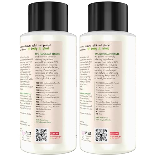 Love Beauty Planet Shampoo and Conditioner, Avocado Oil (Aguacate), Mango & Vitamin E - Sulfate-Free Shampoo & Conditioner, Wavy Hair & Curly Hair Products, Scented 13.5 Oz (2 Piece Set)