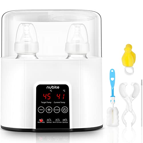Double Baby Bottle Warmer 24H Constant Mode for All Bottles, Breastmilk Baby Milk Heater, Heating Baby Food, Formula Water Warmer for Twins, Accurate Temperature Control