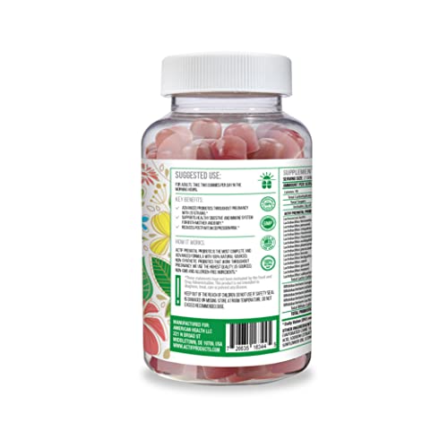 ACTIF Prenatal Probiotic Maximum Strength with 75 Billion CFU and 20 Strains, Immunity and Gut Support, Zero Nausea Formula - Made in The USA, 60 Gummies, Strawberry Flavor