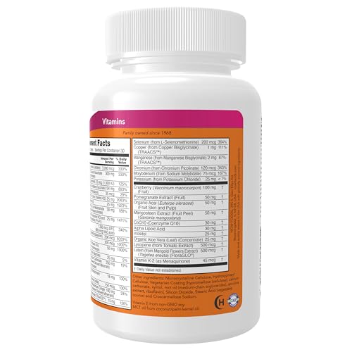 NOW Foods Supplements, Eve™ Women's Multivitamin with Cranberry, Alpha Lipoic Acid and CoQ10, plus Superfruits - Pomegranate, Acai & Mangosteen, 90 Tablets