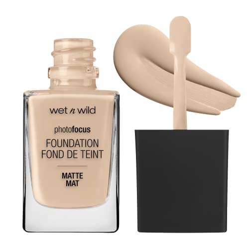 wet n wild Photo Focus Matte Liquid Liquid Foundation Shell Ivory, Vegan & Cruelty-Free