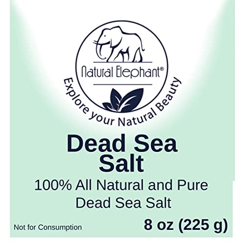 Natural Elephant Dead Sea Bath Salt | 8oz Travel Size | 100% Natural and Pure | Fine Grain | Ideal for Baths and Soaks