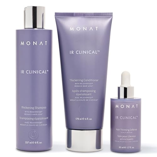 MONAT IR Clinical System – Complete Hair Care Restoration Kit with Thickening Shampoo, Conditioner & Thinning Defense Serum – Strengthens, Protects, & Revives Hair for Thicker, Fuller-Looking Results