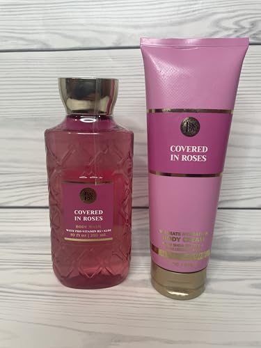 Bath & Body Works Covered In Roses Ultimate Hydration Body Cream and Body Gel Wash 2 Piece Set