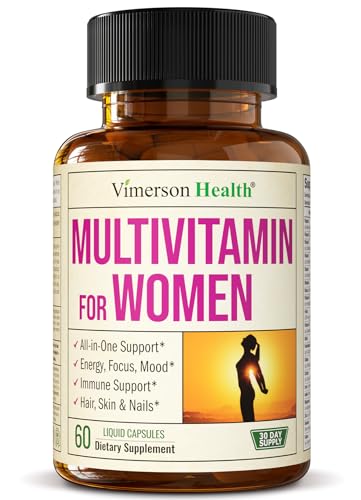 Multivitamin for Women - Daily Womens Multivitamin & Multimineral with Vitamin A, C, D, E, B12, Zinc, Iron. Vitamins for Women - Womens Vitamins for Energy, Focus and Womens Health. 60 Liquid Capsules
