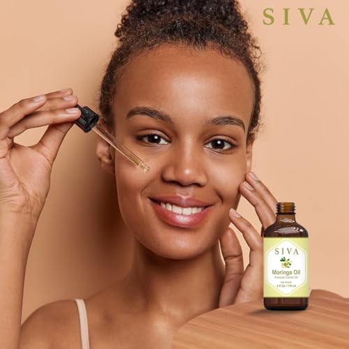 SIVA Moringa Carrier Oil 4oz (118 ml) Premium Carrier Oil With Dropper For Skin Care, Hair Care, Scalp Massage & Body Massage