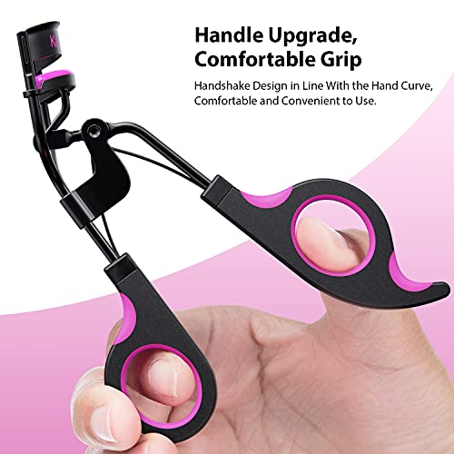 Kaasage Eyelash Curler with Pads, Lash Curler with 5 Extra Silicone Replacement Pads, Achieve Perfect Curls in 5 Seconds