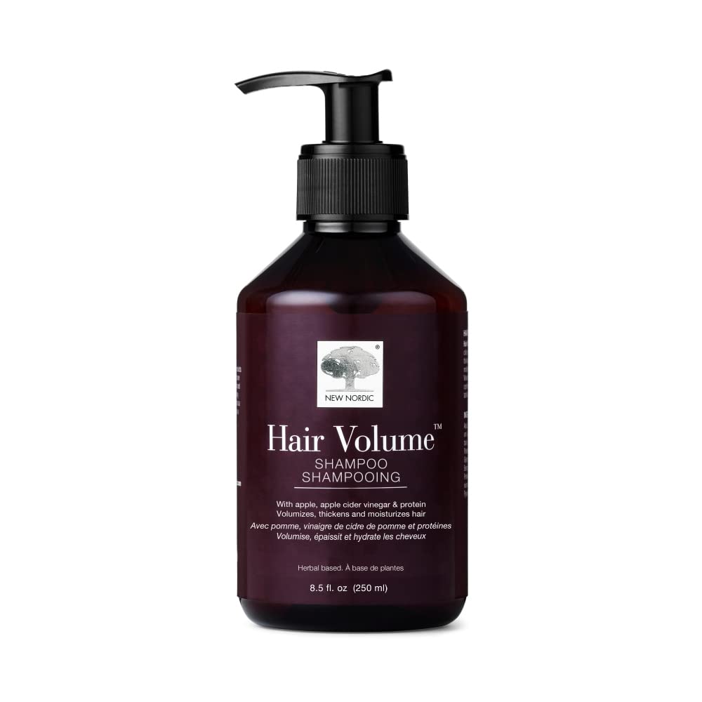 New Nordic Hair Volume Shampoo, Herbal Recipe for Thicker Fuller Hair, Vegan, Clean Ingredients, 8.5 Fl Oz