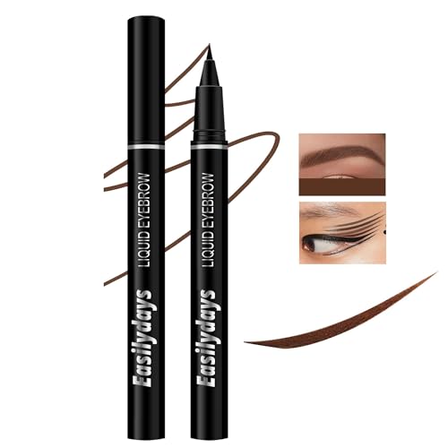 Easilydays Ultra-Fine Liquid Eyeliner & Eyebrow Pencil, 2 In 1high-Pigmented Multifunctional Wild Water Eyebrow Pencil, Felt-Tip Quick Drying Waterproof Eye Liner Pen Women Perfect Eye Makeup (04)