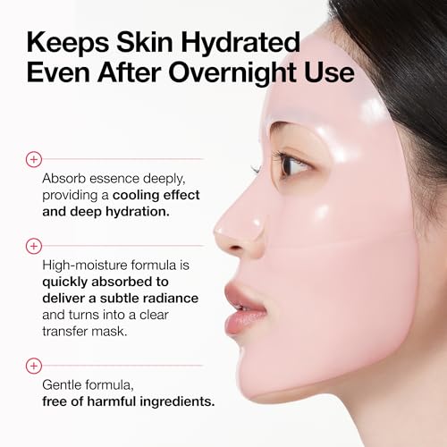 ANUA Peach 70 Niacin Brightening Collagen Mask, Overnight Face Mask for Glass Skin, Niacinamide, Collagen Facial Mask, Glow up with Hydration, Natural Color, Korean Skin Care (38g, 4ea)