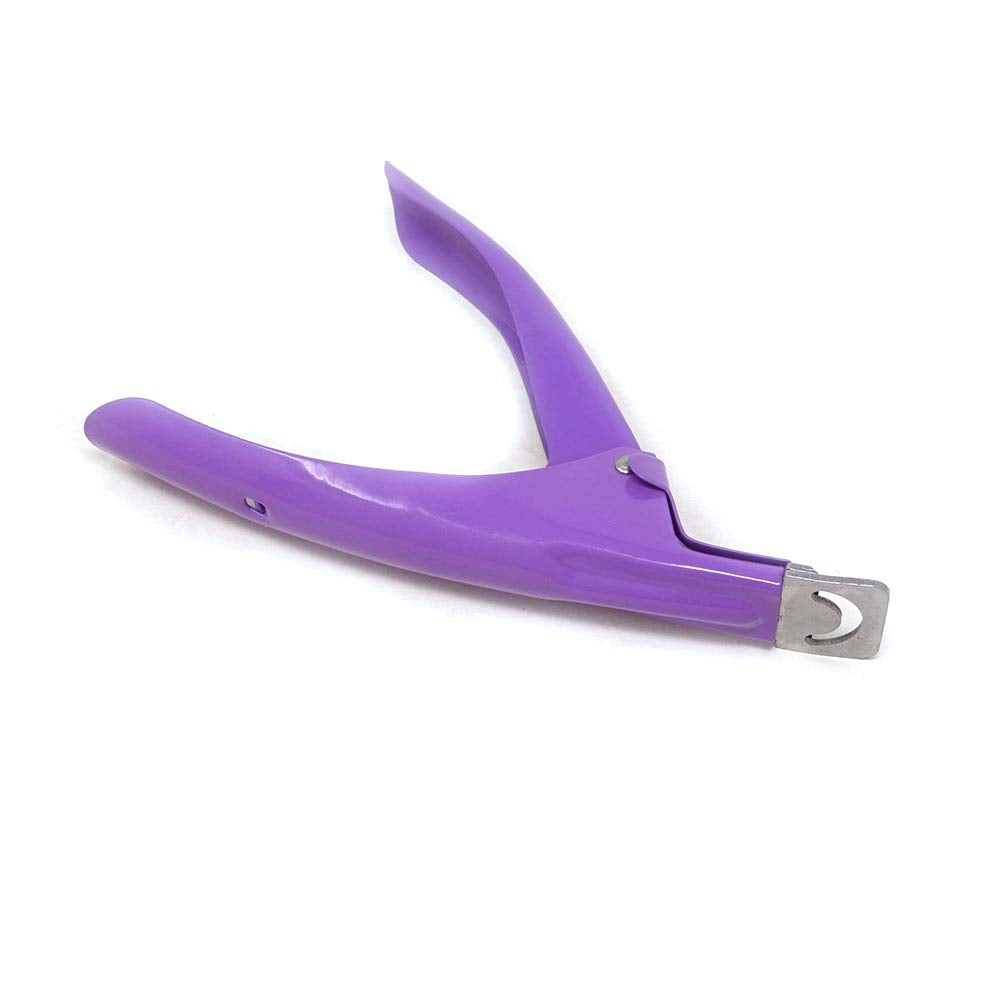 Deep Purple : Yueton Color Coated Stainless Steel False Nail Tip Clipper Cutter Trimmer Manicure Pedicure Nail Art Tool (Deep Purple)