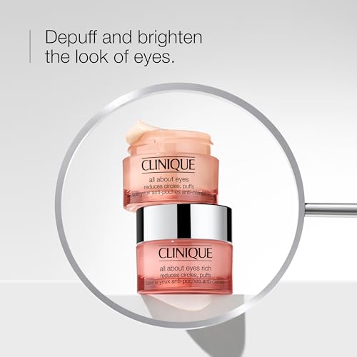Clinique All About Eyes Lightweight Eye Cream With Vitamin C | Hydrating, Brightening, Depuffing + Dark Circle Reducing, 1 Ounce