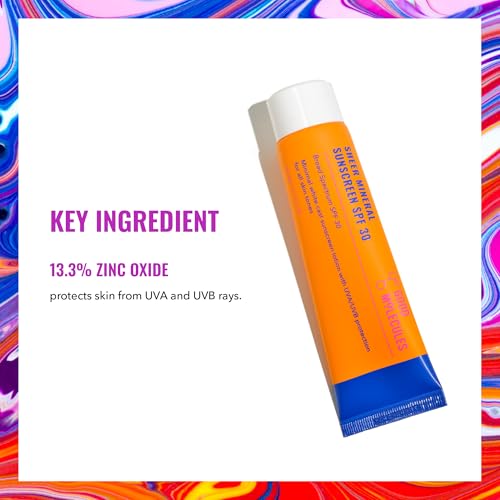 Good Molecules Sheer Mineral Sunscreen SPF 30 Minimal Whitecast Zinc Oxide Sunscreen with Hyaluronic Acid, Reef-Safe, UVA/UVB Protection - Skincare for Face
