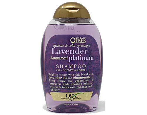OGX Hydrate & Color Reviving + Lavender Luminescent Platinum Shampoo, 13 Ounce Bottle