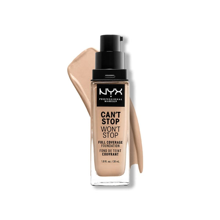 Nyx Professional Makeup Can't Stop Won't Stop Full Coverage Cream Foundation Emanel Finish, Vanilla, 1 Fluid Ounce
