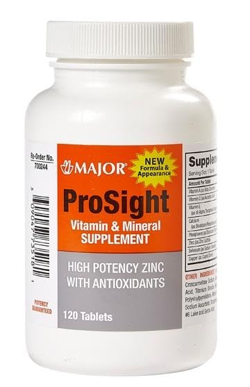 Major ProSight Vitamin and Mineral Supplement High Potency Zinc with Antioxidants - 120 Tablets