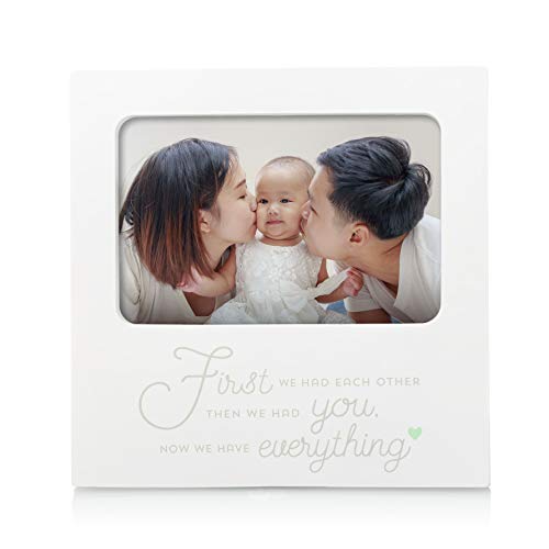 tiny ideas Family Keepsake Frame, First We Had Each Other, Then We Had You, Now We Have Everything' Sentiment Photo Frame, Baby Gift, White