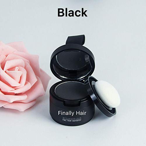 Finally Hair Black Dab-on Hair Fibers & Hair Loss Concealer, Hairline Creator, Eye Brow Enhancer, and Beard Filler. Dab-on Hair Fiber Shadow Powder (Black)
