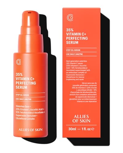 Allies of Skin 35% Vitamin C Extra Strength Serum | Waterless Professional Grade Face Serum with Niacinamide | Highly Concentrated Formula to Plump & Firm Skin | Hydrating Anti-Aging Skincare | 1 oz