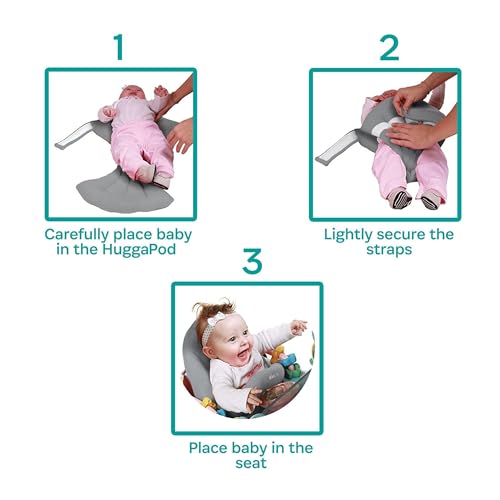 KidCo HuggaPod Portable Baby Seated Support - Situp Baby Seat, Portable Infant Sit Up Seat for Jumpers, Swings, and More, Machine Washable