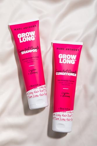 Marc Anthony Shampoo and Conditioner Set, Grow Long Biotin - Anti-Frizz Deep Conditioner For Split Ends & Breakage - Vitamin E, Caffeine & Ginseng for Curly, Dry & Damaged Hair
