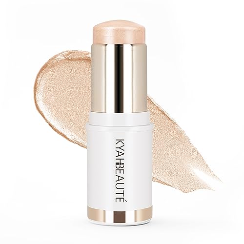 MYMERRY Dewy Highlighter Makeup 15g/0.53fl.Oz, Highlighter Makeup Stick for Face and Body, Radiant & Shimmer Glow, Buildable Color for All Day | Vegan & Cruelty-Free | Champagne Beige Gold
