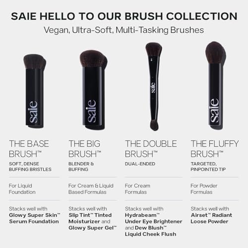 Saie The Base Brush - Ultra-Soft Foundation Brush for Liquid Makeup - Dense Complexion + Blending Brush with Cruelty-Free, Synthetic Bristles (1 Count)