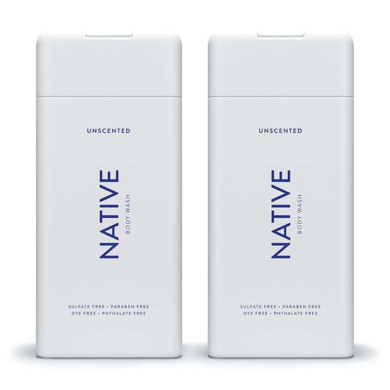 Native Body Wash for Men & Women, Seasonal | Sulfate, Paraben, and Dye Free, with Naturally Derived Clean Ingredients Leaving Skin Soft and Hydrating, Unscented 18 oz - 2 Pk
