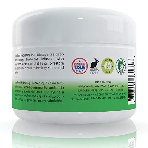 Amplixin Hydrating Deep Conditioner Masque With Coconut & Argan Oil For Dry & Damaged Hair - 8oz
