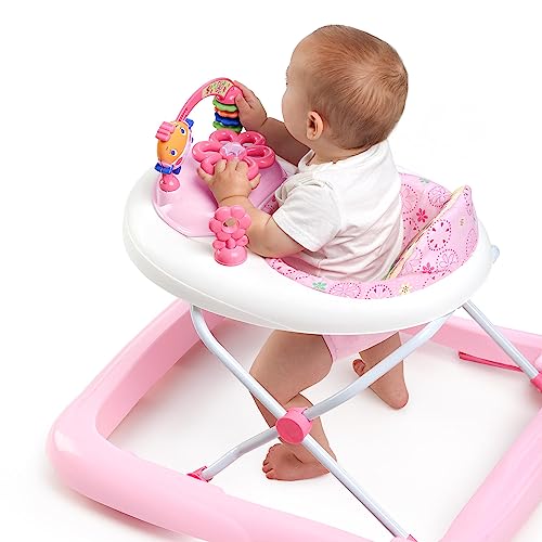 Bright Starts JuneBerry Walk-A-Bout Baby Walker and Entertainer, Removeable Floor Toy, with Easy Fold Frame for Storage, Ages 6 Months +
