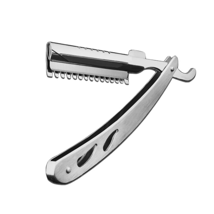 Lurrose Manual Razor Full Stainless Steel Vintage Include Blade Foldable Barber Razor Scraper Razor Beard Salon Haircut Tools for Men Use
