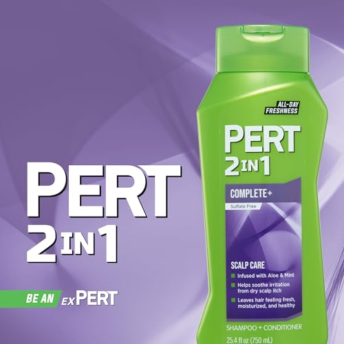 Pert 2 in 1 Complete Plus Scalp Care Shampoo and Conditioner - Itchy Scalp Treatment - Sulfate Free Shampoo and Conditioner for Healthy Hair - 25.4 oz