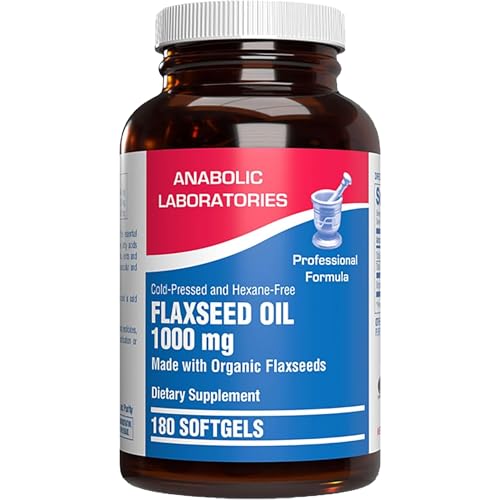 Cold Pressed Organic Flaxseed Oil 1000mg Softgels - Non GMO Organic Flax Seed Oil Softgels Rich in Naturally Occurring Omega 3 6 9 for Full Body Benefits - Fish Free Omega 3 Supplement (180 Softgels)
