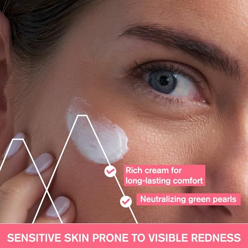 Uriage Roseliane Redness Relief Face Cream 1.35 fl.oz. | Hydrating Moisturizer for Sensitive Skin Prone to Redness | Soothes and Decrease visible Redness | Makeup Base, Non Comedogenic