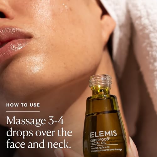 ELEMIS Superfood Facial Oil | Nourishing Daily Face Oil | Facial Moisturizer to Hydrate & Smooth Skin | Face Oil Serum for Glowing Complexion | Easily-Absorbed Hydrating Face Oil | 15ml