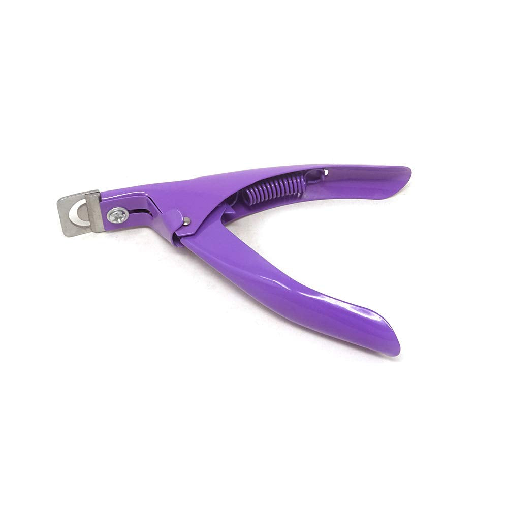 Deep Purple : Yueton Color Coated Stainless Steel False Nail Tip Clipper Cutter Trimmer Manicure Pedicure Nail Art Tool (Deep Purple)