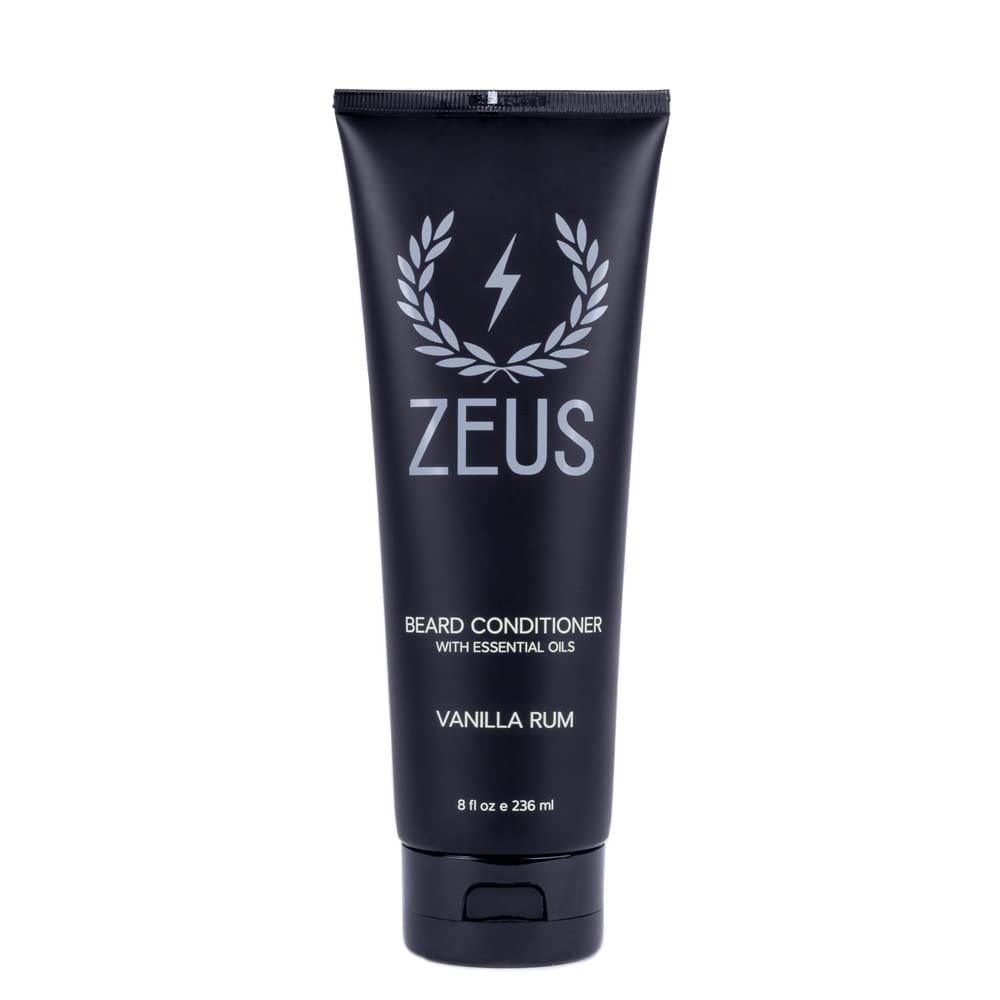 ZEUS Beard Conditioner Wash for Men - 8oz - Sulfate-Free, Rinse-Out Softener (Scent: Vanilla Rum)