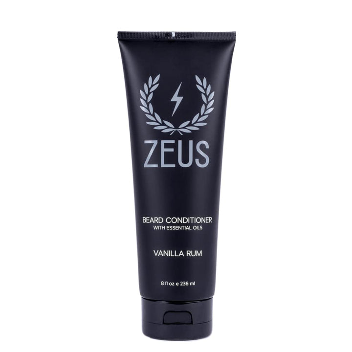 ZEUS Beard Conditioner Wash for Men - 8oz - Sulfate-Free, Rinse-Out Softener (Scent: Vanilla Rum)