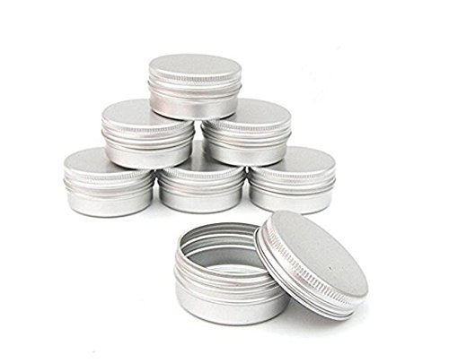 echo-ove 2 Oz, 60 ML Gram Jar Aluminum Round Tins Cosmetic Sample Metal Tins Empty Container with Tight Seale