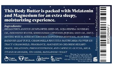 PURPLE CANYON Twilight Deep Sleep Whipped Body Butter 8oz | Lavender Chamomile Night Cream with Magnesium & Melatonin | Hydrating Body Lotion for Skin Care