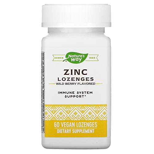 Nature's Way Zinc Lozenge with Echinacea & Vitamin C Wild Berry Flavor, 60 Lozenges