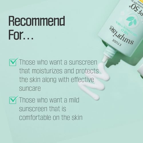 ETUDE Sunprise Mild Airy Finish Sun Milk SPF50+ / PA++++ (55ml) | Sebum-free, Non-Sticky, Long Lasting Protection, 100% Mineral Based Korean Sunscreen, Korean Skin Care