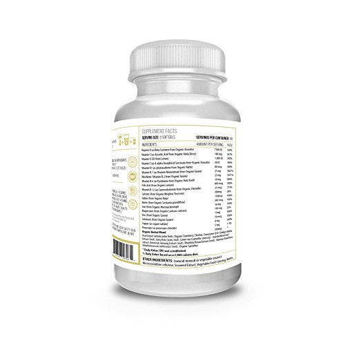 ACTIF Multivitamin for Women Age 60+ with 30 Organic Vitamins and Organic Herbs, Non-GMO, Made in USA, 2-Month Supply