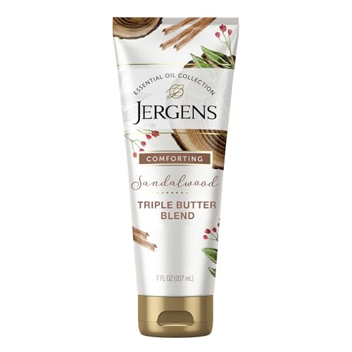 Jergens Sandalwood Body Butter Lotion, Moisturizer Infused with Sandalwood Essential Oil, For All Skin Types, 7 Oz