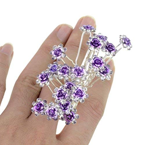 Rbenxia Bridal Wedding Crystal Hair Pins Bridal Prom Clips Pack Of 20pcs C