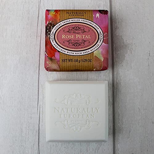 The Somerset Toiletry Company Limited Naturally European Rose Petal Wrapped Luxurious Triple Milled Vegetable Soap Bar 150G