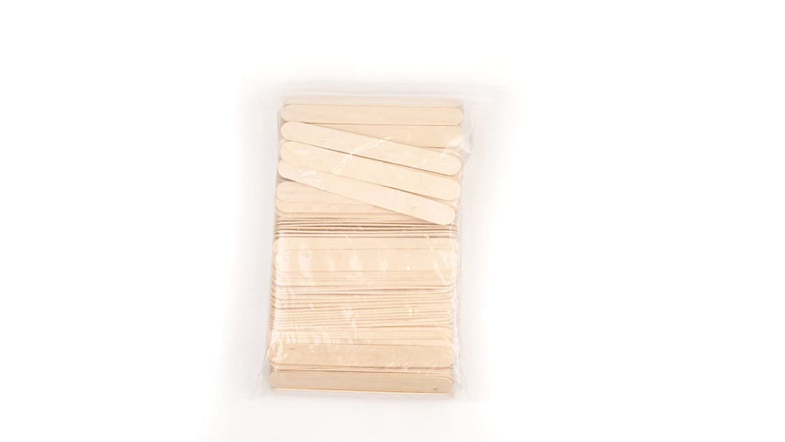 Huini 300 Count Salon Waxing Hair Removal Large Wooden Spatulas Wax Applicator 6 X 3/4in